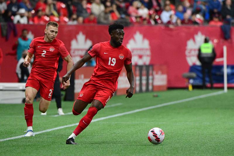 Alphonso Davies is one of several exciting young talents who will represent Canada at the 2022 World Cup. AFP