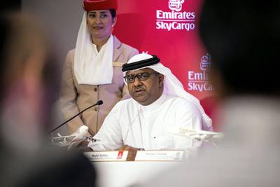 Nabil Sultan, Emirates divisional senior vice president, cargo, at the press conference where he announce the launch of Emirates SkyPharma. Reem Mohammed / The National