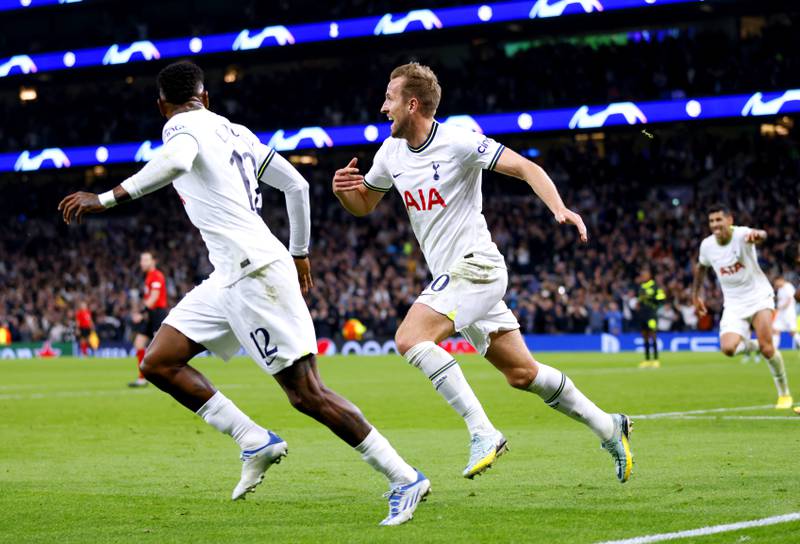 Tottenham's Harry Kane celebrates scoring a goal before it is later disallowed by VAR. PA