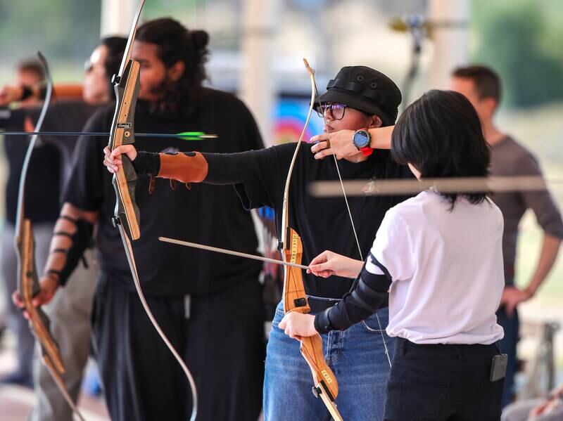 In Olympic archery, competitors use recurve bows that draw an average of 22kg for men and 15kg for women