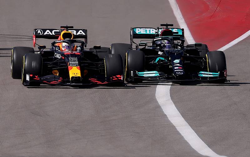 Red Bull's Max Verstappen, left, and Mercedes' Lewis Hamilton head into Sunday's Abu Dhabi Grand Prix level on points at the top of the drivers' standings. PA