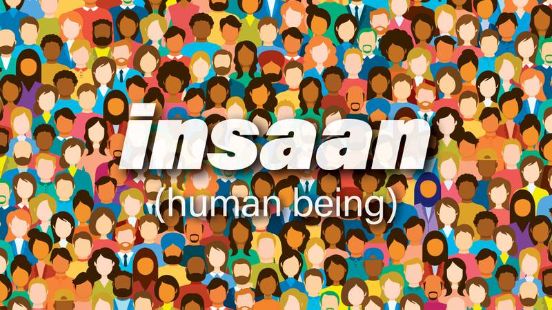 Insaan means human being in Arabic. 