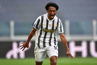 Juan Cuadrado celebrates after scoring his first goal for Juve. Getty