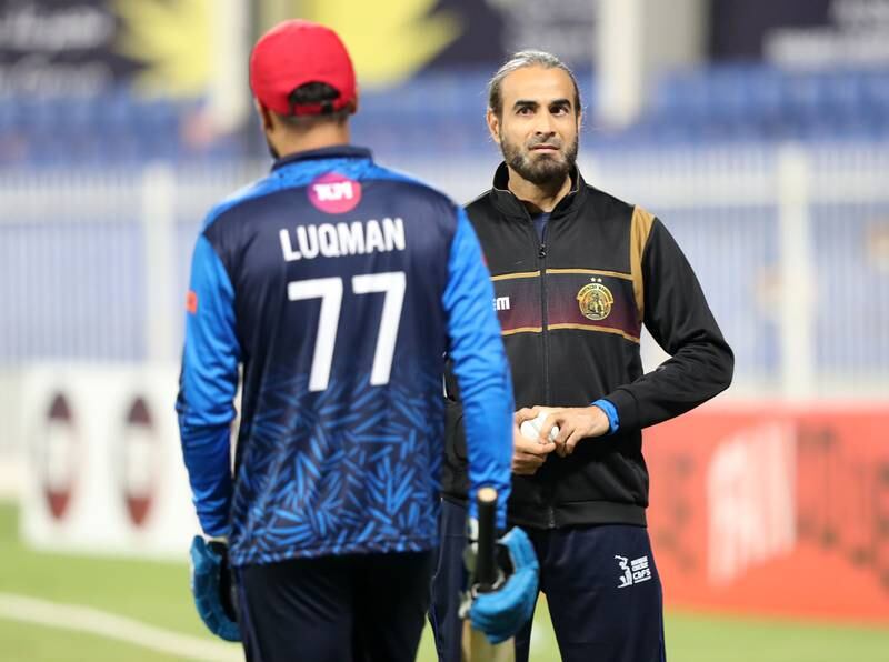 Former South Africa international Imran Tahir prepares for the game between Interglobe Marine and Bukhatir XI in the CBFS T20 league in Sharjah. All Photos: Chris Whiteoak / The National