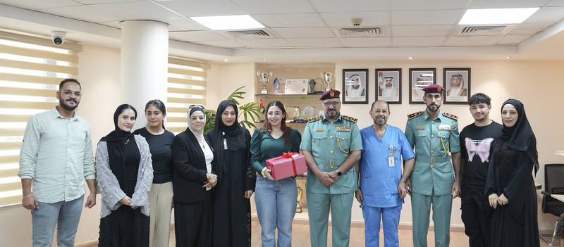 Ajman Police organised a graduation party for Hala and her family. Ajman Police