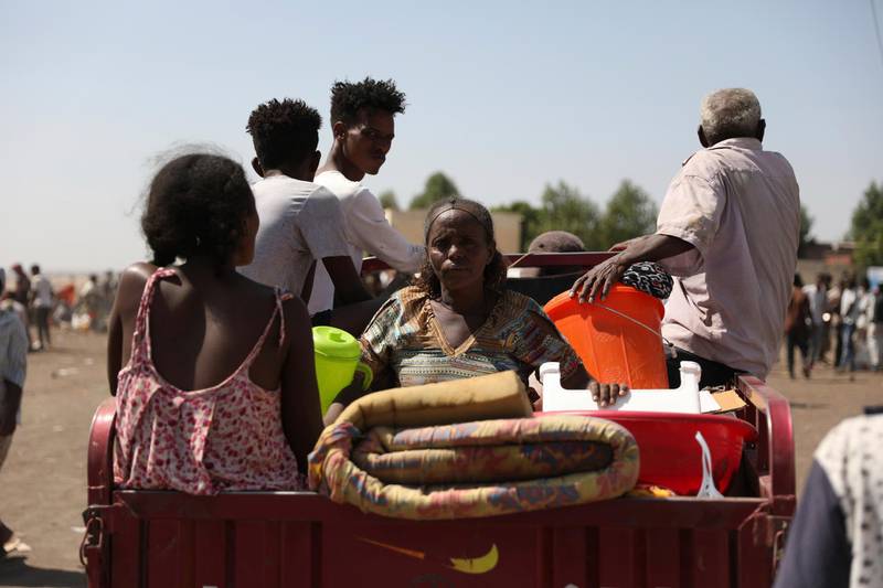 Refugees from the Tigray region of Ethiopia region arrive to register at the UNCHR centre at Hamdayet, Sudan. AP Photo