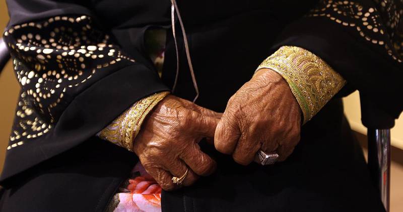 Sheikha al Suwaidi, 75, attends a international elderly event to honor seniors in Dubai. Sammy Dallal / The National