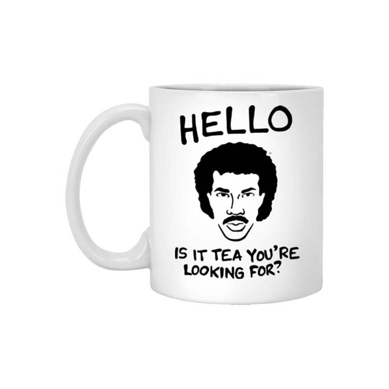'Hello, is it tea you're looking for?' mug, Dh73, Lionel Richie.