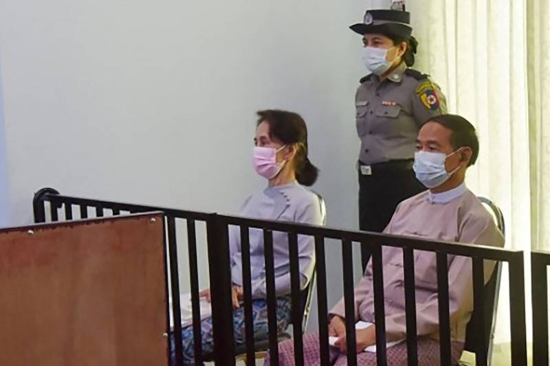 Ousted Myanmar leader Aung San Suu Kyi testified for the first time in a junta court on Tuesday. AFP