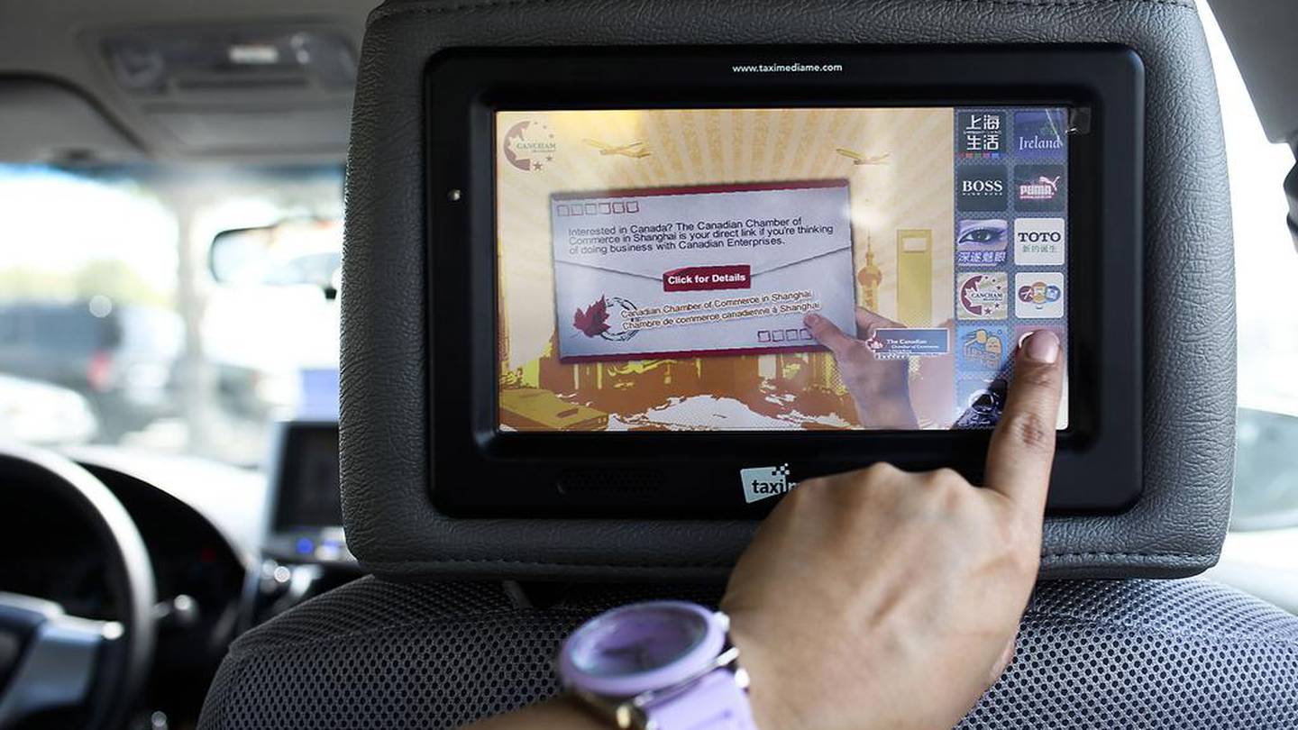 Mixed reaction to in-taxi advertising screens