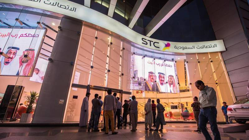 Saudi Telecom Company reported a 22 per cent drop in fourth-quarter net profit. Waseem Obaidi for The National 