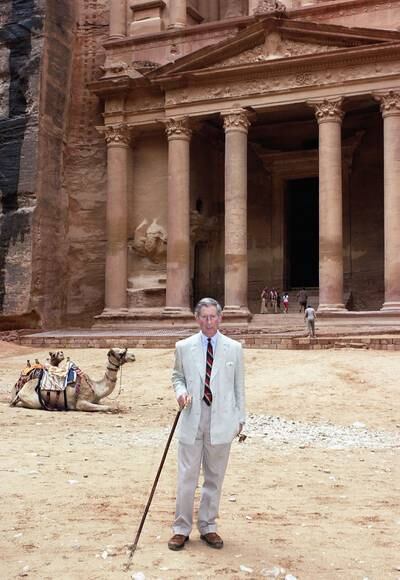 Prince Charles in Petra, Jordan, in 2004. Getty