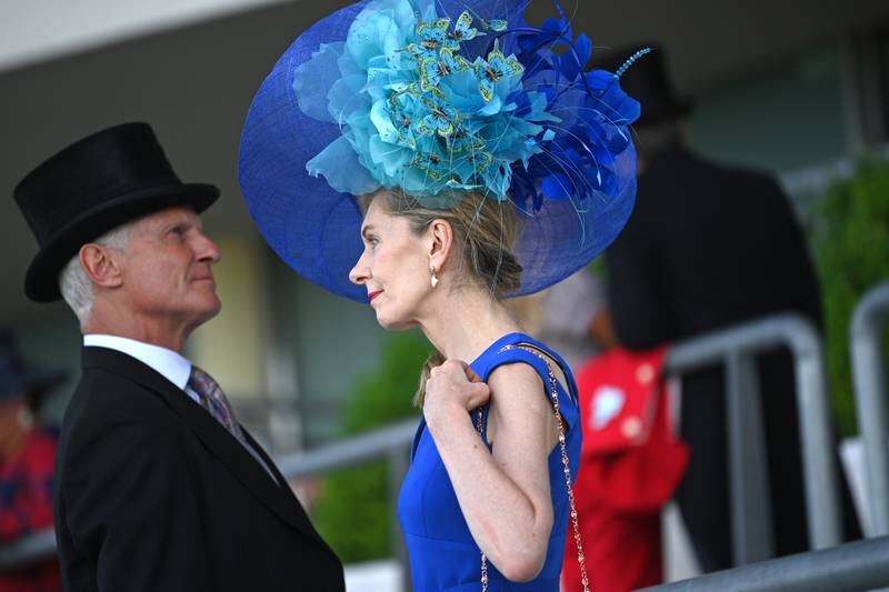 Standing out in bright blue. Getty Images for Ascot Racecourse
