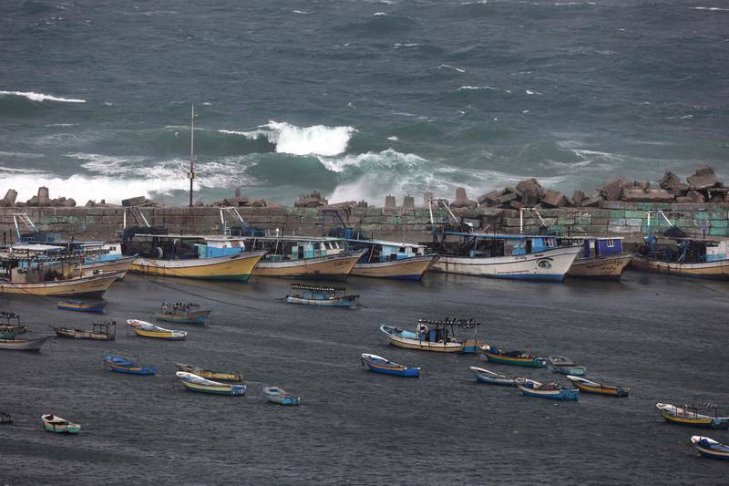 Choppy seas off Gaza City during a stormy day in the Palestinian coastal enclave. AFP