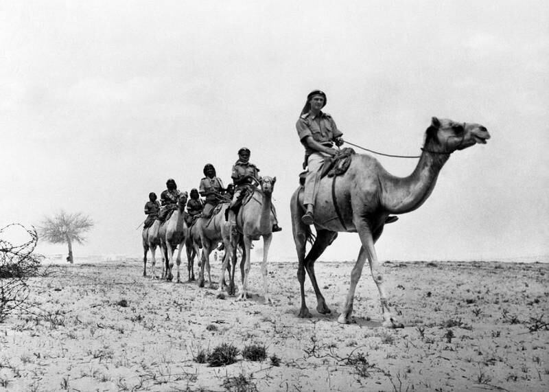 Led by British officer Lt Martin Timmis, a Trucial Oman Scouts unit sets off on camel patrol in Sharjah, in August 1961. A British-financed force, the scouts were formed to maintain security in what was then known as the Trucial States. Many of the Arabian Gulf Digital Archive files relate to this period. AP