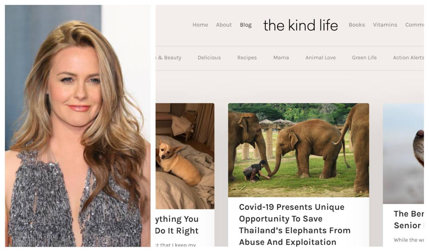 Alicia Silverstone's website focuses on her passions, including veganism, sustainability and wildlife conservation. AFP