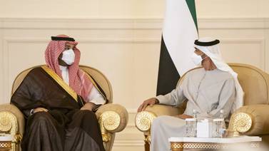 An image that illustrates this article Saudi Arabia’s Crown Prince Mohammed bin Salman arrives in Abu Dhabi