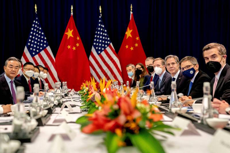 US Secretary of State Antony Blinken, centre right, and Chinese Foreign Minister Wang Yi, centre left, attend a meeting in Nusa Dua, Bali, Indonesia, in 2022. Reuters