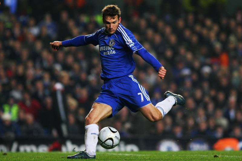 LONDON - DECEMBER 19:  Andriy Shevchenko of Chelsea shoots at goal during the Carling Cup Quarter Final match between Chelsea and Liverpool at Stamford Bridge on December 19, 2007 in London, England.  (Photo by Shaun Botterill/Getty Images)