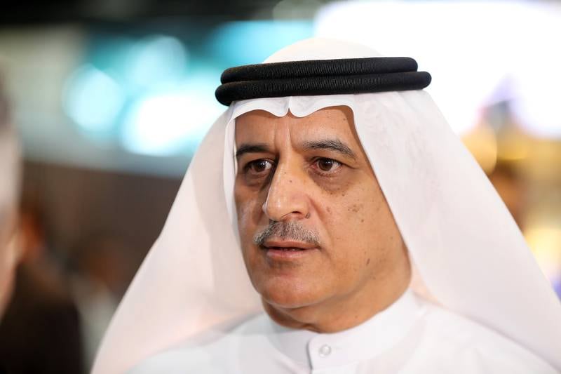 Ghaith Al Ghaith, flydubai's chief executive, at the Arabian Travel Market held at Dubai World Trade Centre. Pawan Singh / The National