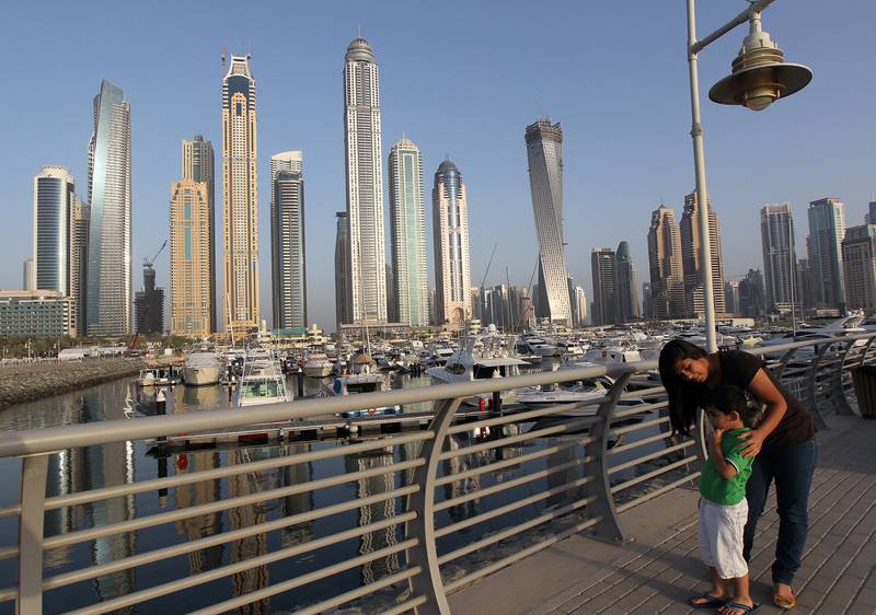 Princess Tower is a 107-storey, 413.4m skyscraper and is the third tallest building in Dubai, after Burj Khalifa and Marina 101, which is a residential building yet to be completed. Photo: AFP