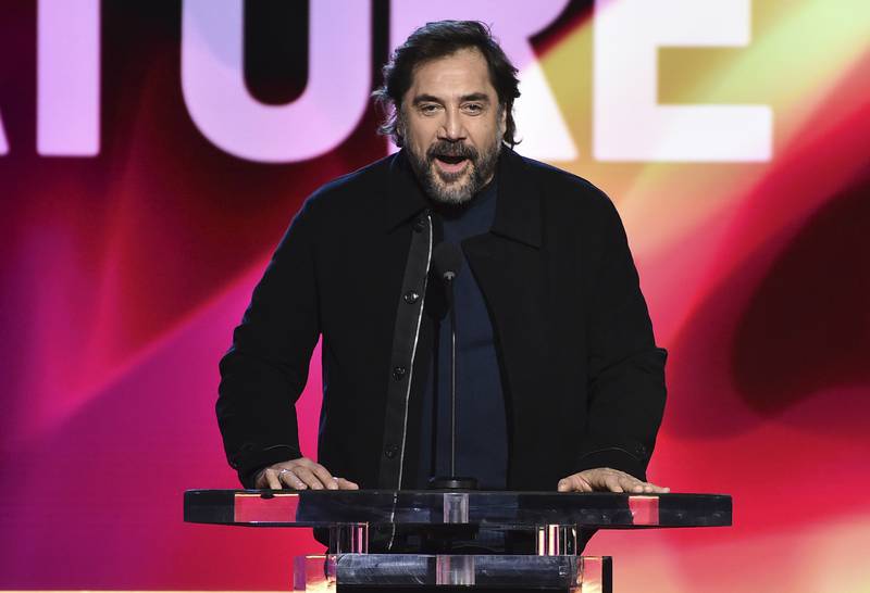 Javier Bardem presents the award for Best Feature. AP Photo