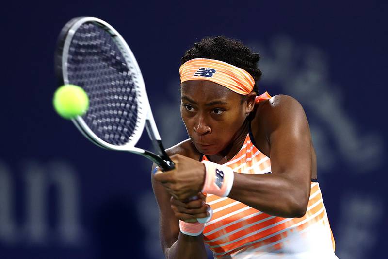 United States' Coco Gauff during her 7-6, 2-6, 7-6 win against Ekaterina Alexandrova of Russia.