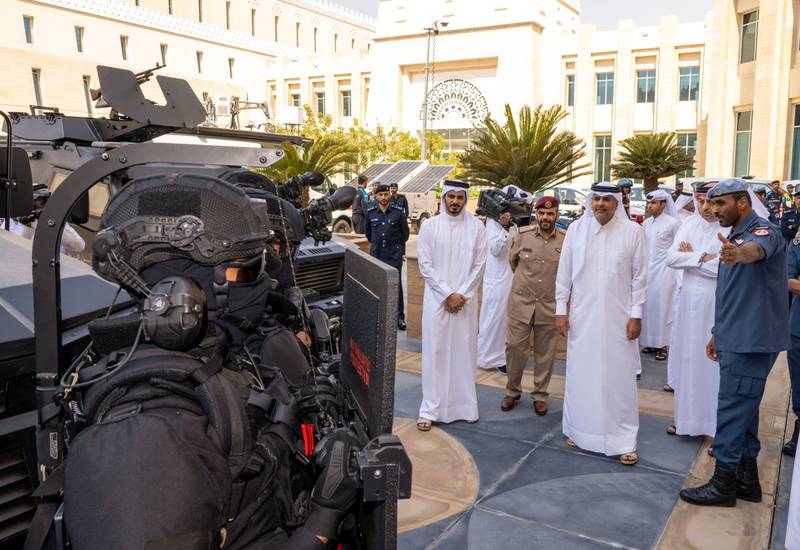 Prime Minister and Minister of Interior during inauguration of FIFA #World_Cup #Qatar2022 Security Force Uniform. twitter