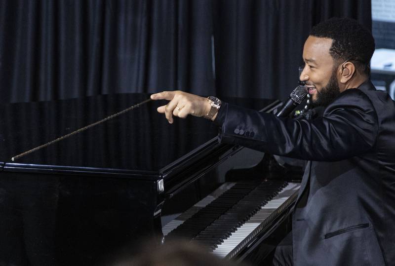 Grammy award-winning artist John Legend performs during a private event for LG at Starpower on September 29. AP Images
