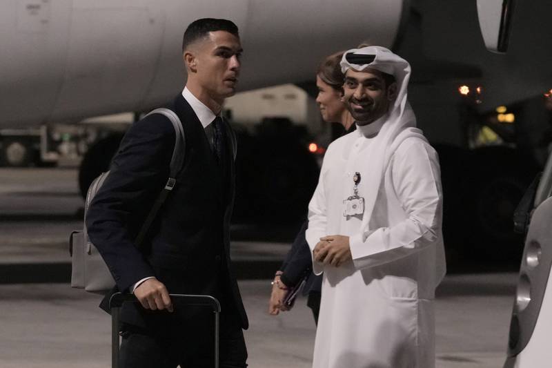 Cristiano Ronaldo in Doha for the World Cup.  Portugal will play their first match against Ghana on November 23. AP