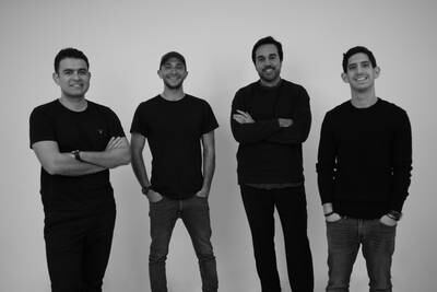 From left, Amr Gamal, Ahmad Coucha, Khaled Nassef and Sherif Bichara, founding team members of Egyptian start-up FlapKap. Photo: FlapKap