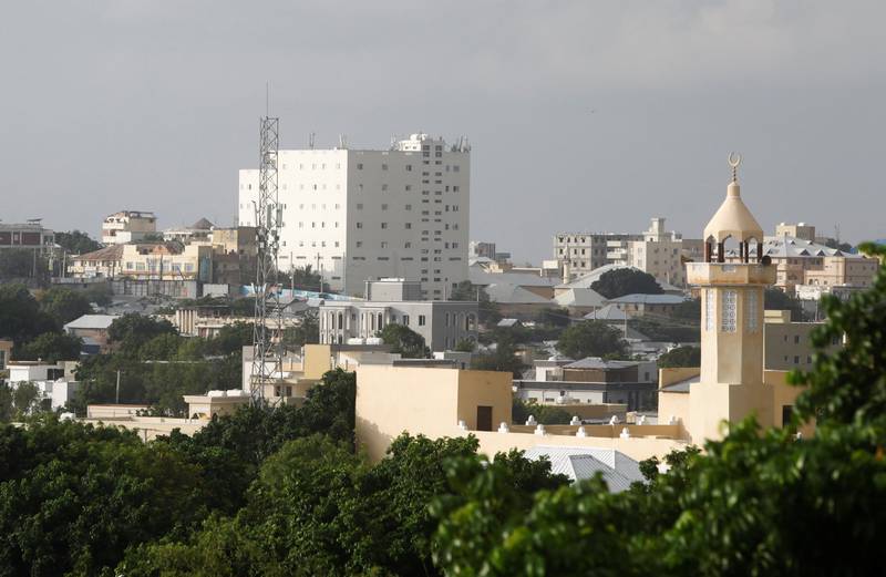 The skyline of Mogadishu, where security forces were battling militants holed up in a hotel. Reuters