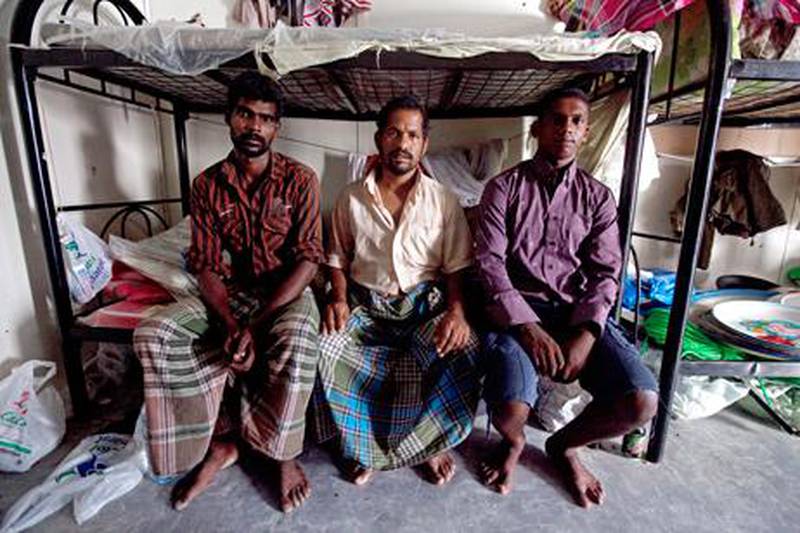 Muthu Kannan, C. Murugan and Kumaresan who were on the fishing boat that was fired upon by the US Navy ship Rappahannock