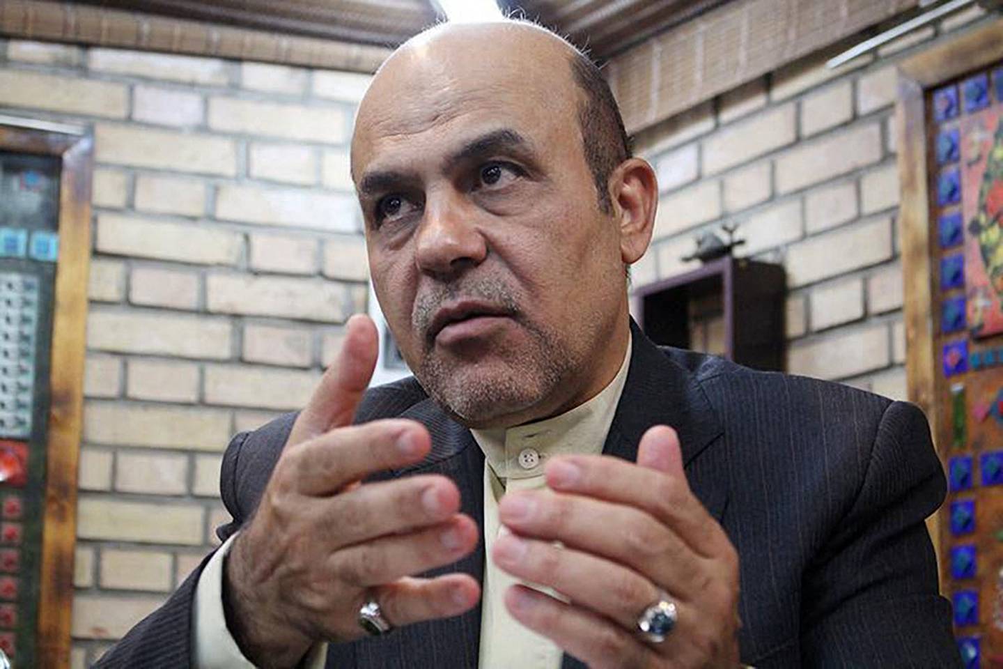 Ali Reza Akbari during an interview in Tehran. AFP