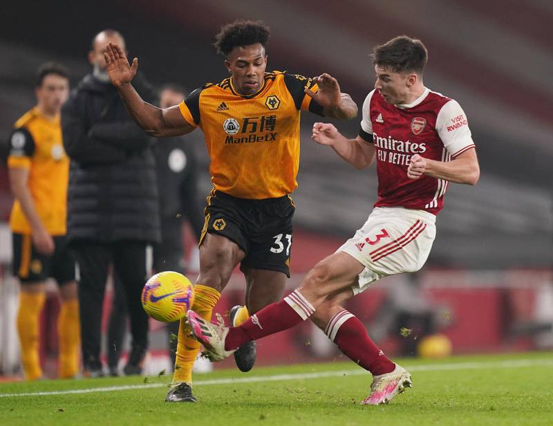 Adama Traore, 8 - The winger’s terrifying pace is normally enough to give any defender nightmares. He wriggled away from Kieran Tierney before standing up a lovely cross that was eventually bundled home by Neto and was again instrumental in the build-up to Wolves second. Reuters