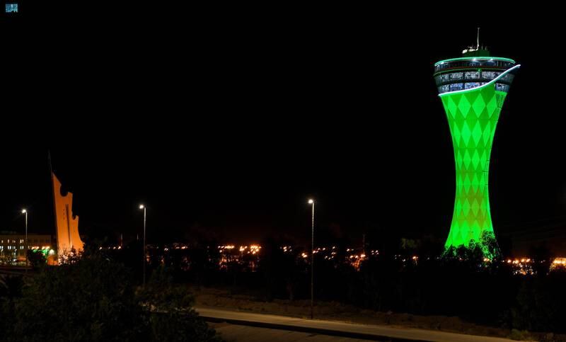 Saudi Arabia's landmark buildings are illuminated and flags fly the streets and squares in celebration of the kingdom's 91st National Day. All photos: SPA
