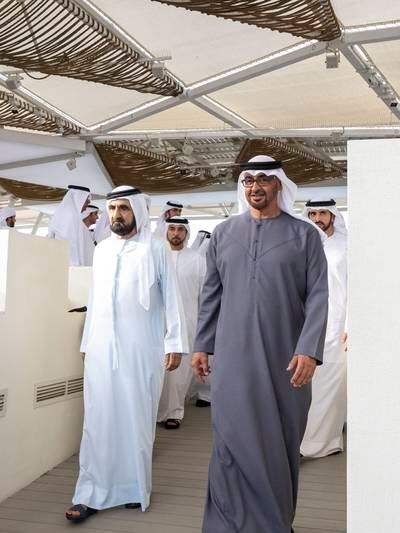 The leaders spoke to guests at the Qasr Al Bahr majlis