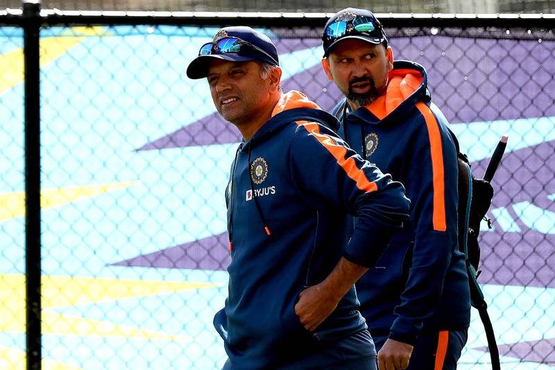 India coach Rahul Dravid, left, is confident star batsman Virat Kohli will be unaffected by the video footage of his hotel room posted online earlier this week. AFP