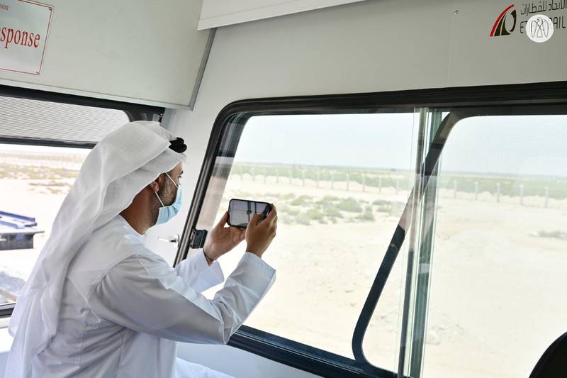 At Al Maha Forest area, Sheikh Theyab bin Mohamed bin Zayed was told how wildlife and natural habitats will be protected during construction work