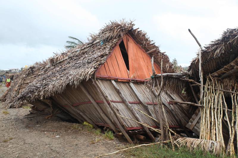 A damaged house in Madagascar, where the cyclone left less devastation in its wake than feared. AFP