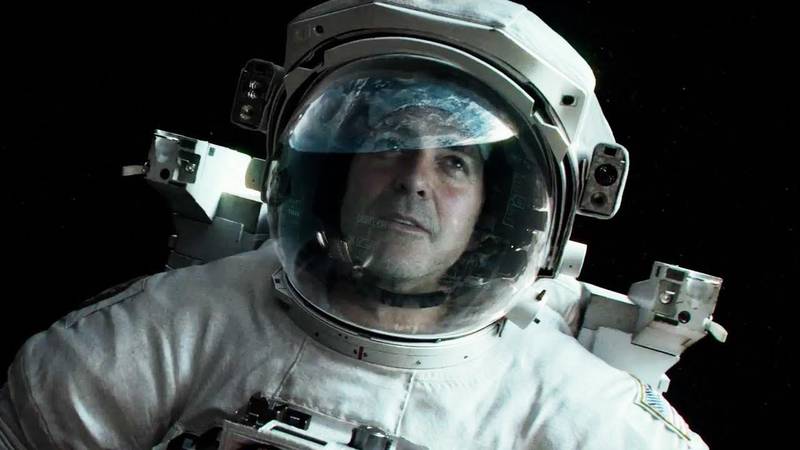 George Clooney as an astronaut in 2013 space movie, 'Gravity'. Warner Bros 