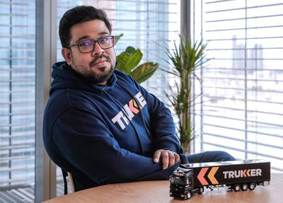 Abu Dhabi, United Arab Emirates, January 6, 2020.  STORY BRIEF: Generation S –page lead profile on Trukker – an Abu Dhabi-based ‘Uber for trucks’SUBJECT NAME:  Gaurav Biswas – co-founder and CEO.Victor Besa / The NationalSection:  BZReporter:   Michael Fahy
