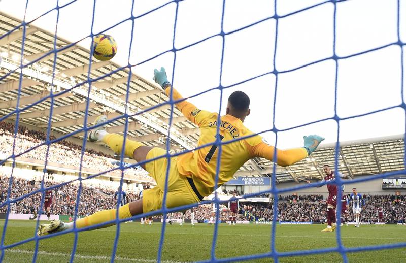 BRIGHTON RATINGS: Robert Sanchez 6 – Got a hand to Ings’ penalty but couldn’t stop it, and was caught out by the deflection that took Ings’ second past him at his near post. Reuters
