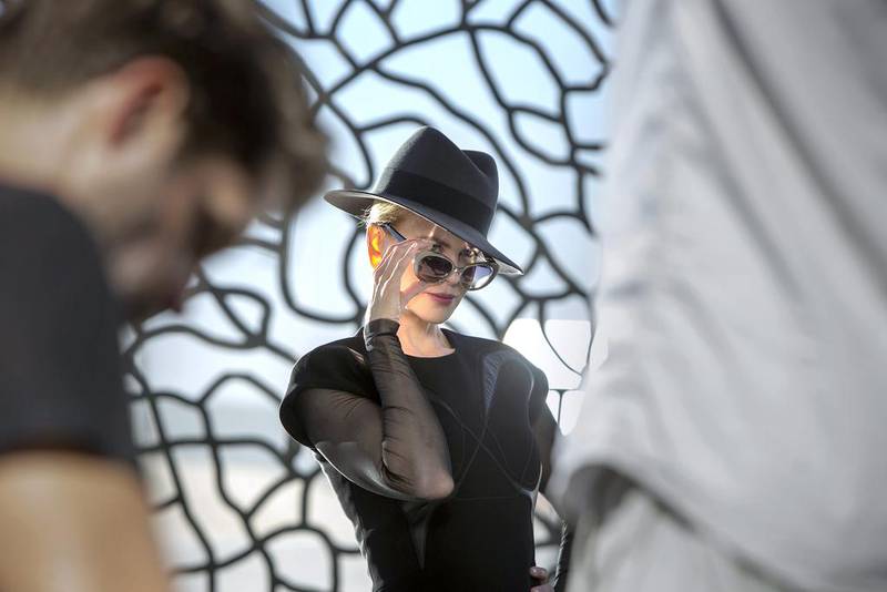 Nicole Kidman gets into full acting mode while on set. Silvia Razgova / The National