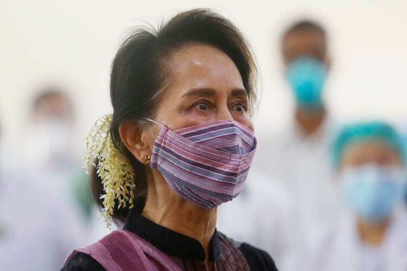 Myanmar's Aung San Suu Kyi is being tried on charges of sedition. AP Photo