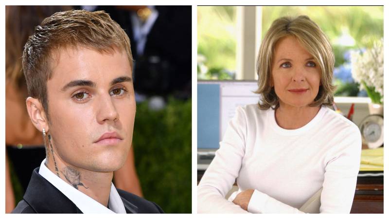 Justin Bieber, left, and 'Something's Gotta Give' star Diane Keaton, star together in new music video 'Ghost'. Photos: AFP, Sony Pictures