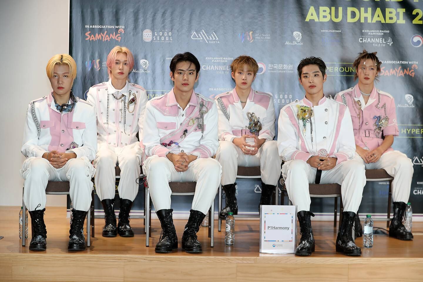 K-pop boy band P1Harmony, who performed at Hyperound K-Fest Abu Dhabi, said it was 'unreal' meeting their fans in the UAE. Pawan Singh / The National