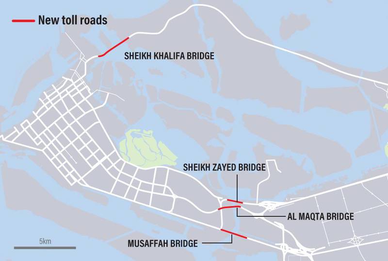 Four toll gates are in place at four bridges in Abu Dhabi. The National 
