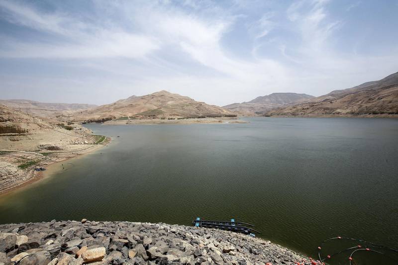 The Mujib Dam in the Madaba Governorate is below normal capacity. AFP
