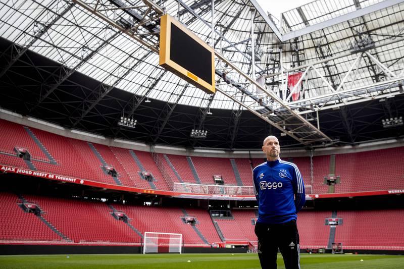 Ajax's Dutch coach Erik ten Hag at the Johan Cruyff Arena prior to the Dutch Cup final. AFP